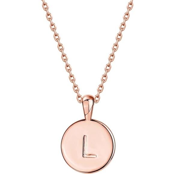 Gold Plated Initial Letter Pendant Necklace L - Picture 1 of 5